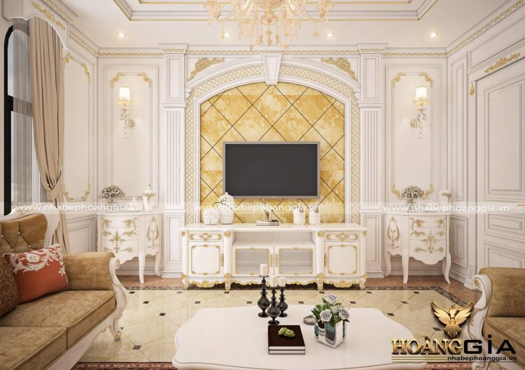 thiết kế phòng khách Luxury tân cổ điển đẳng cấp 2022