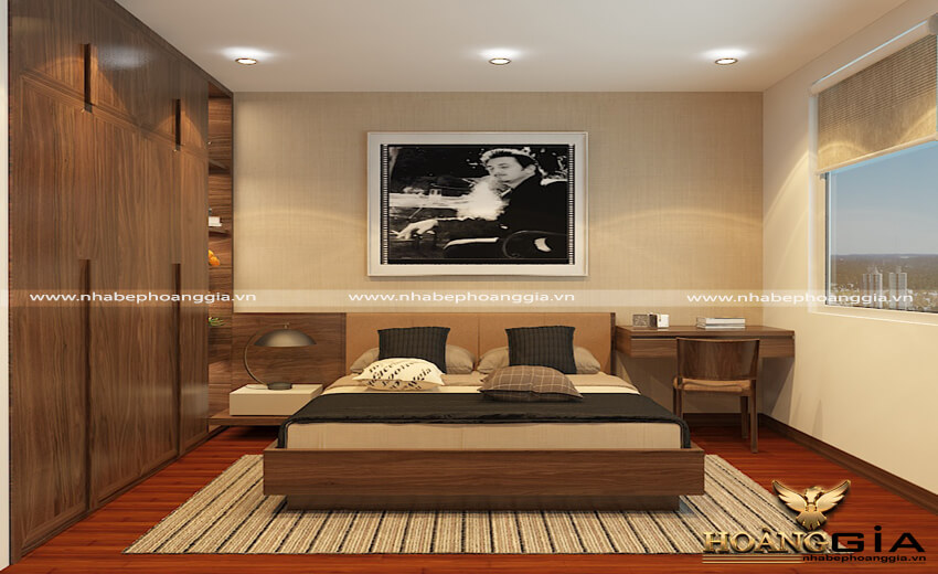 mẫu giường gỗ đẹp đơn giản