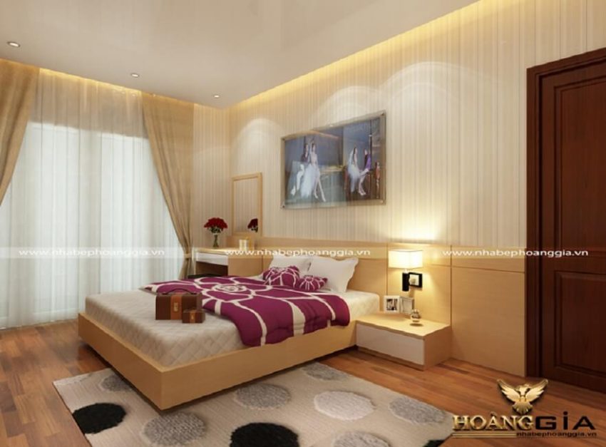 mẫu giường gỗ đẹp đơn giản