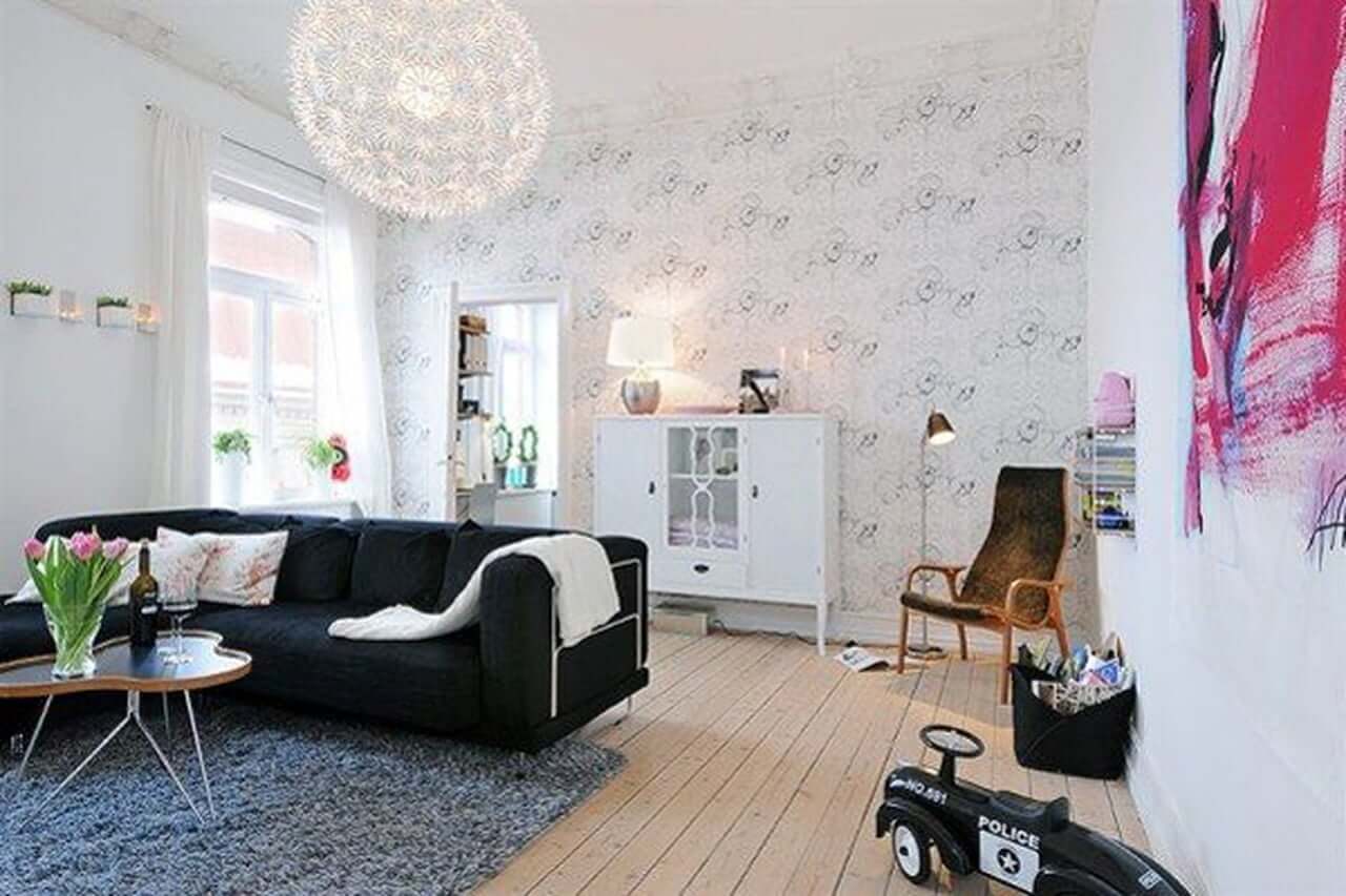 nội thất phòng khách Scandinavian