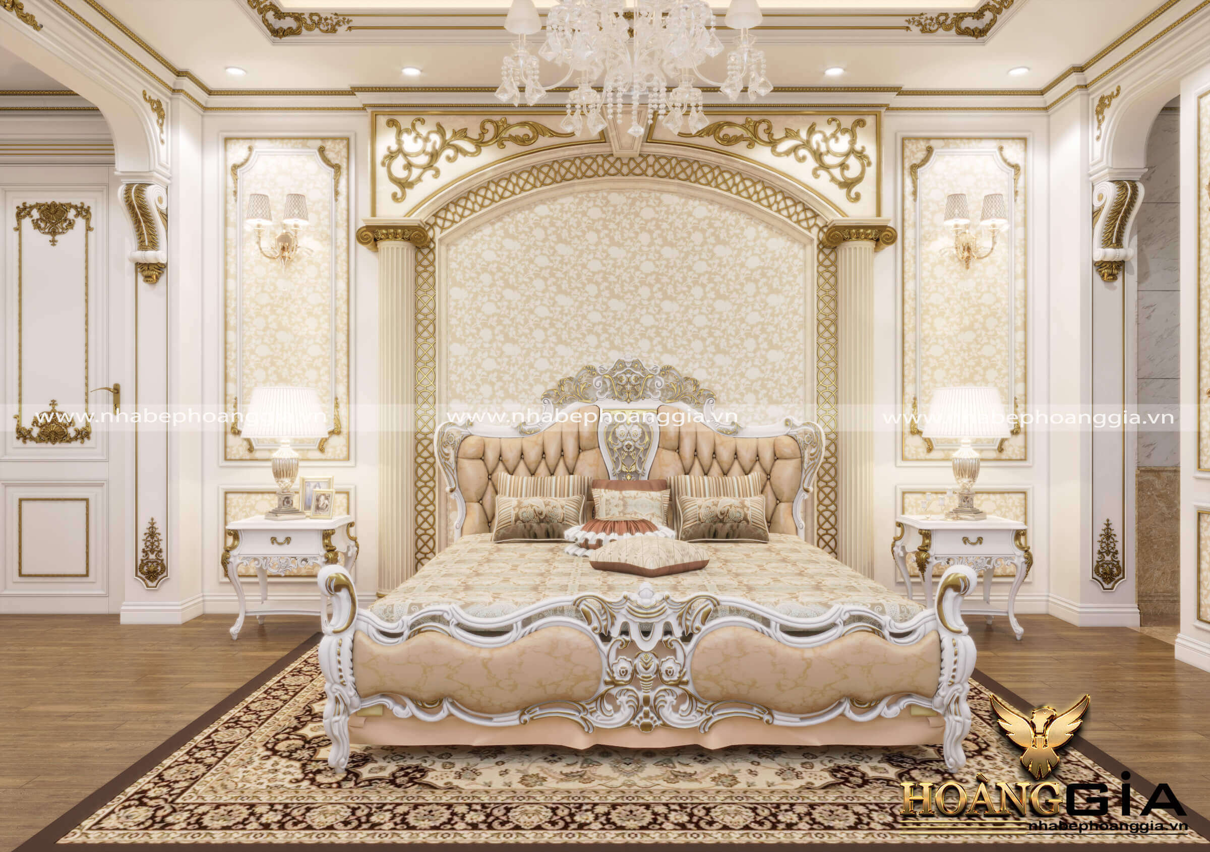 mẫu giường cổ điển Châu Âu