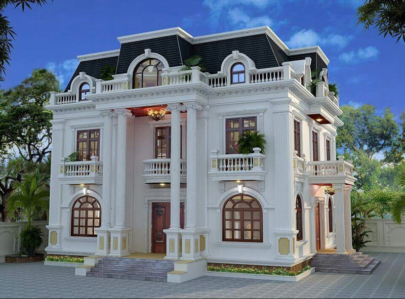 lâu đài 2 tầng kiểu Pháp