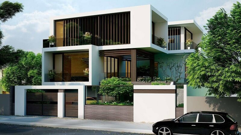 Thiết kế biệt thự phố hiện đại đẹp mặt tiền 10m (CĐT: bà Yến - Vĩnh Phúc)  BT31103