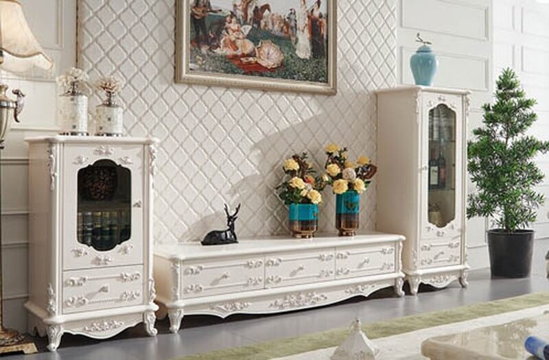 kệ tivi phòng khách tân cổ điển