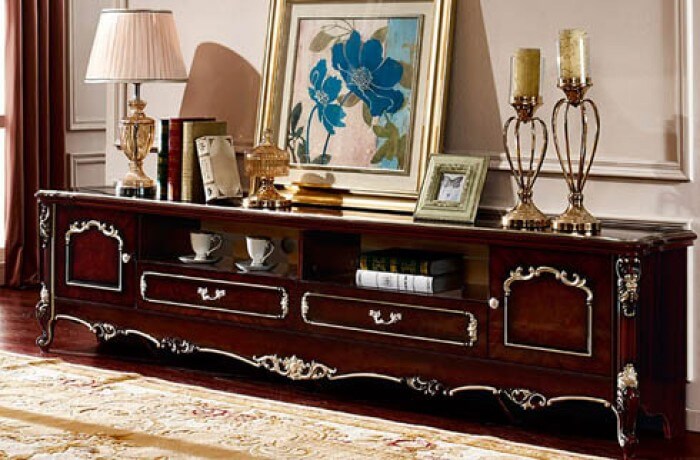 kệ tivi phòng khách tân cổ điển