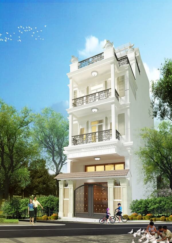 mẫu thiết kế nhà phố tân cổ điển đẹp