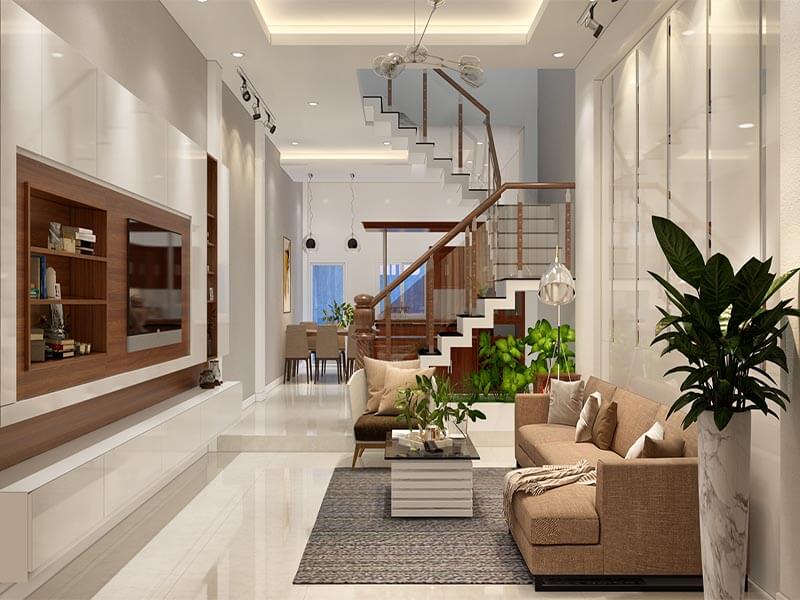 thiết kế cầu thang nhà ống