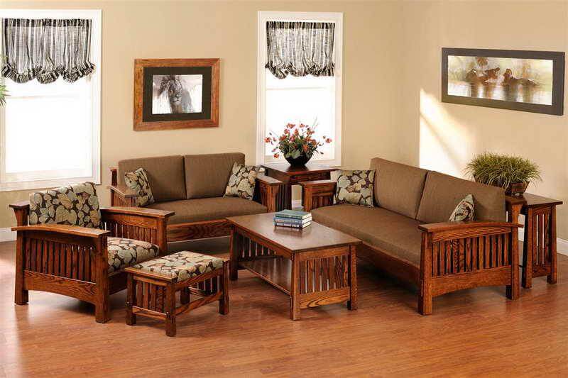 mẫu sofa gỗ phòng khách đẹp 2019