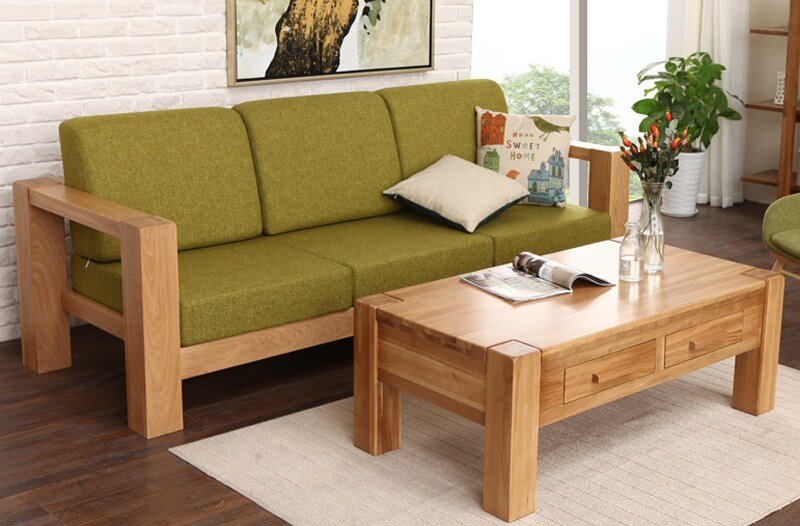 mẫu sofa gỗ phòng khách đẹp 2019