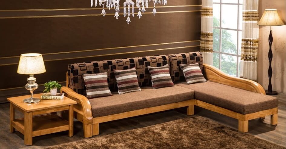 mẫu sofa gỗ phòng khách đẹp 2019