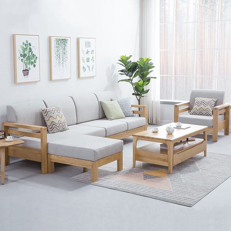 mẫu sofa gỗ phòng khách đẹp 2019