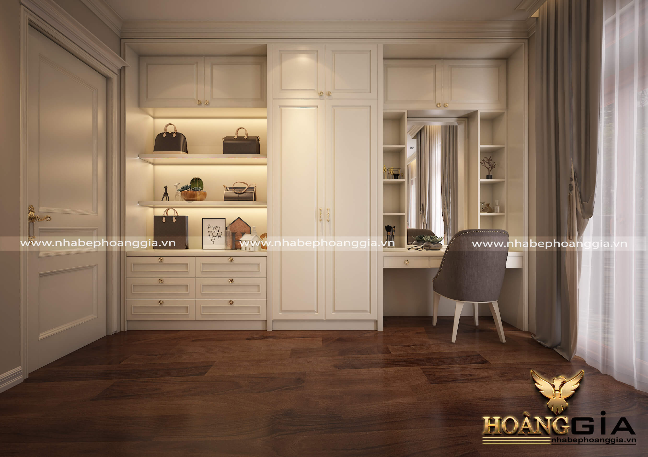 thiết kế phòng ngủ tân cổ điển