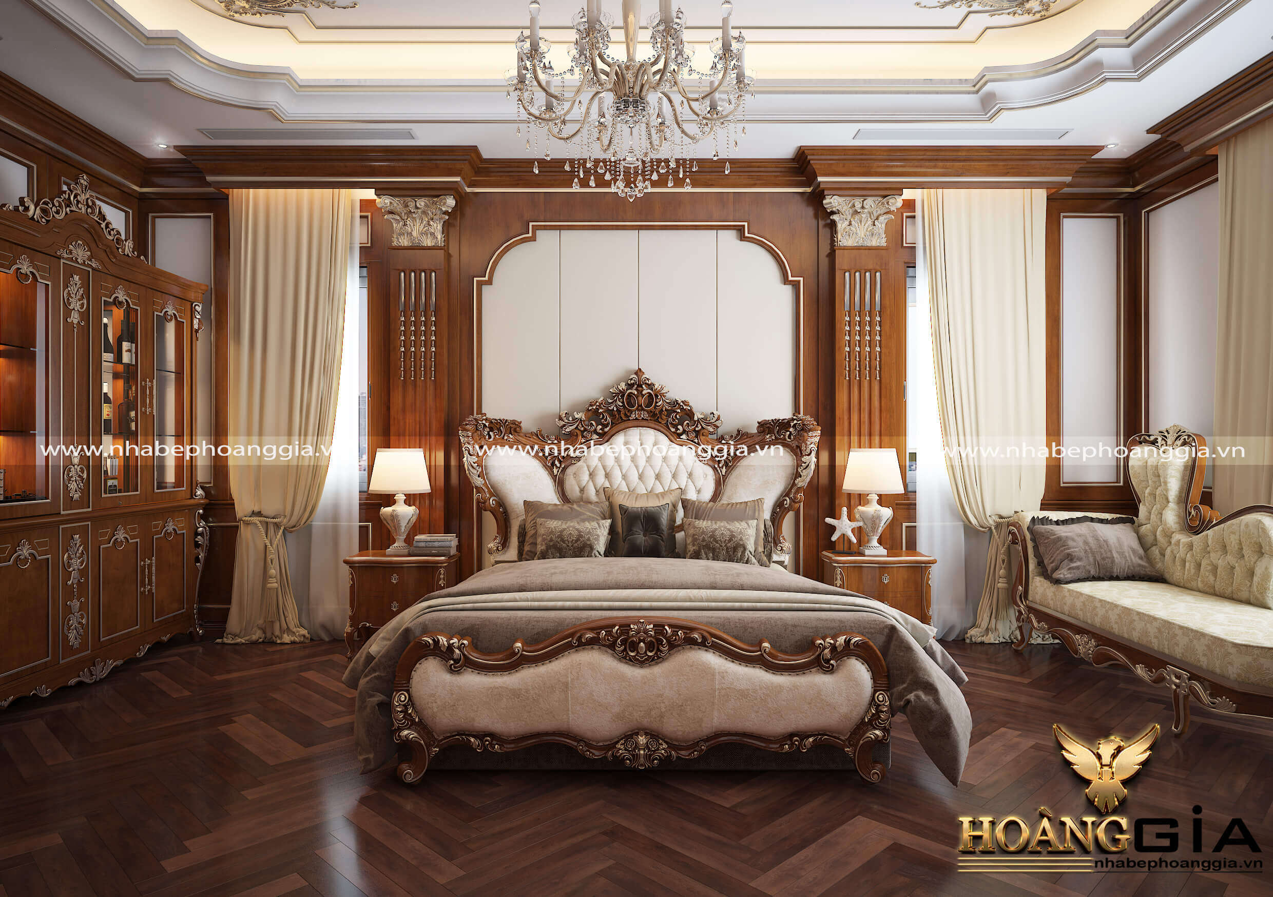 thiết kế nội thất phòng ngủ tân cổ điển Luxury