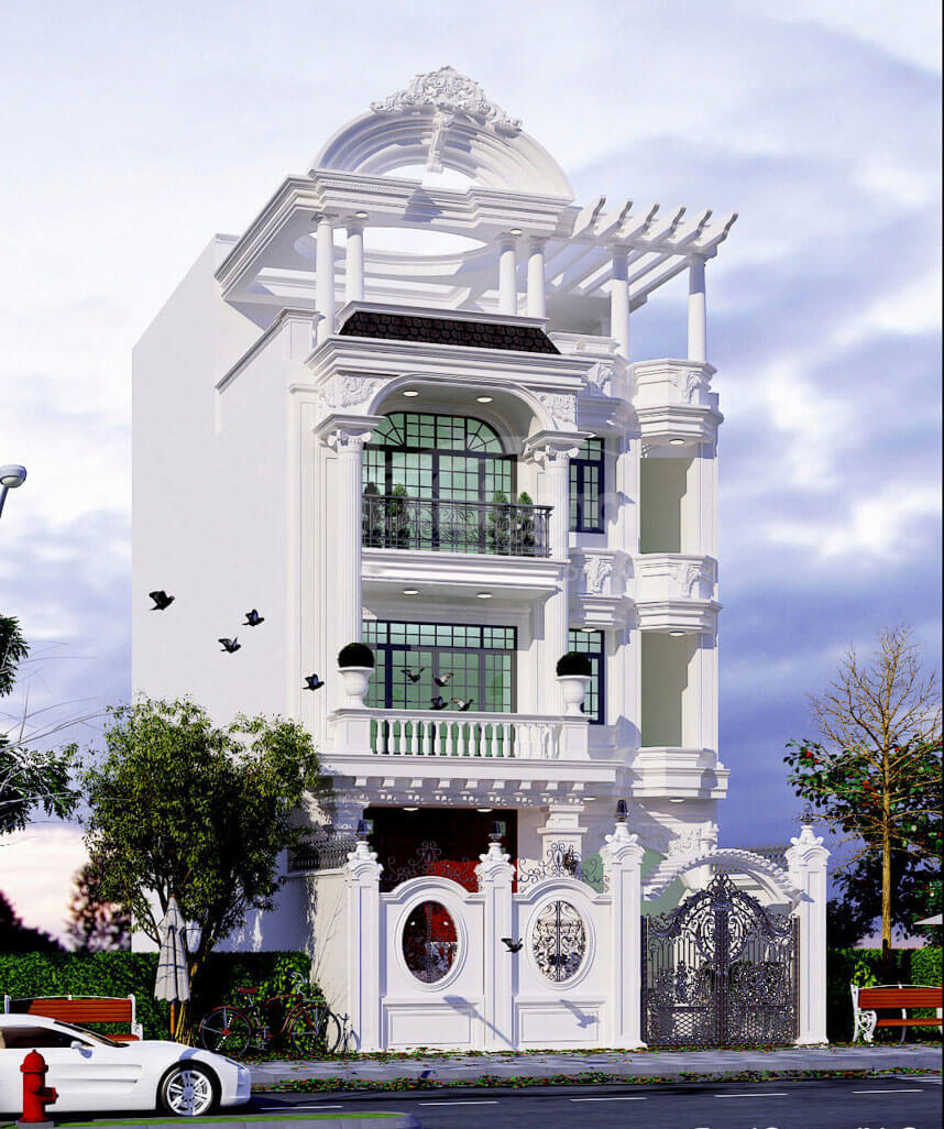 mẫu nhà phố tân cổ 04 tầng