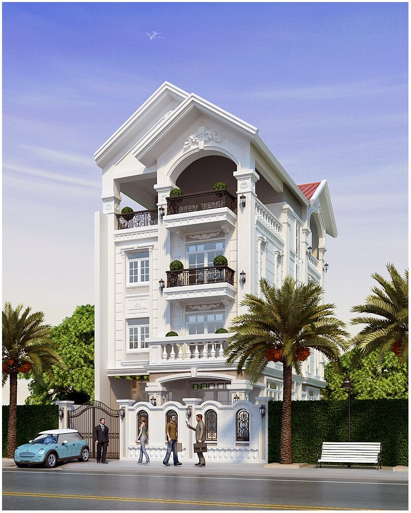 mẫu nhà phố tân cổ 04 tầng
