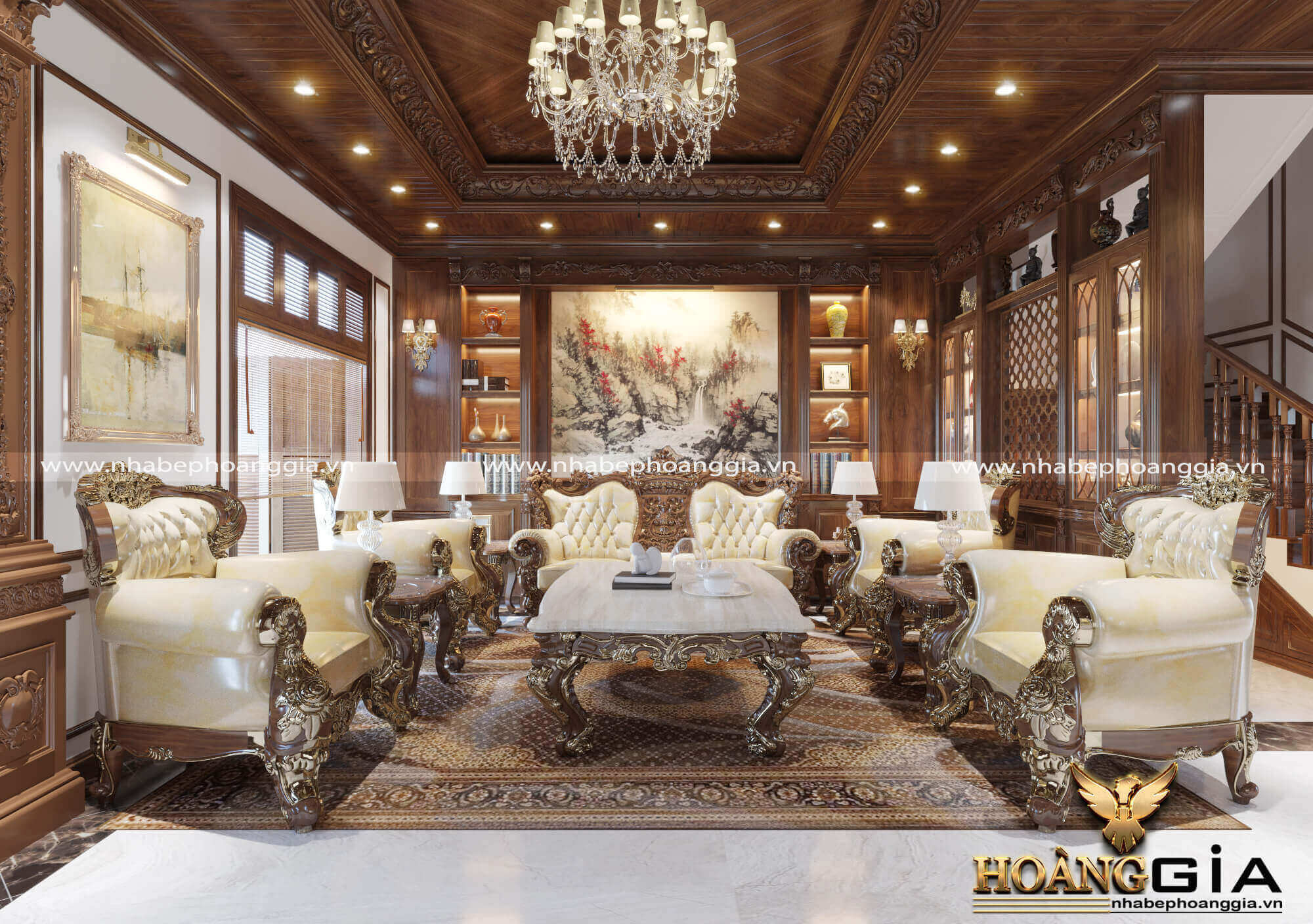 Top 10 Mẫu thiết kế nội thất phòng khách tân cổ điển sang trọng