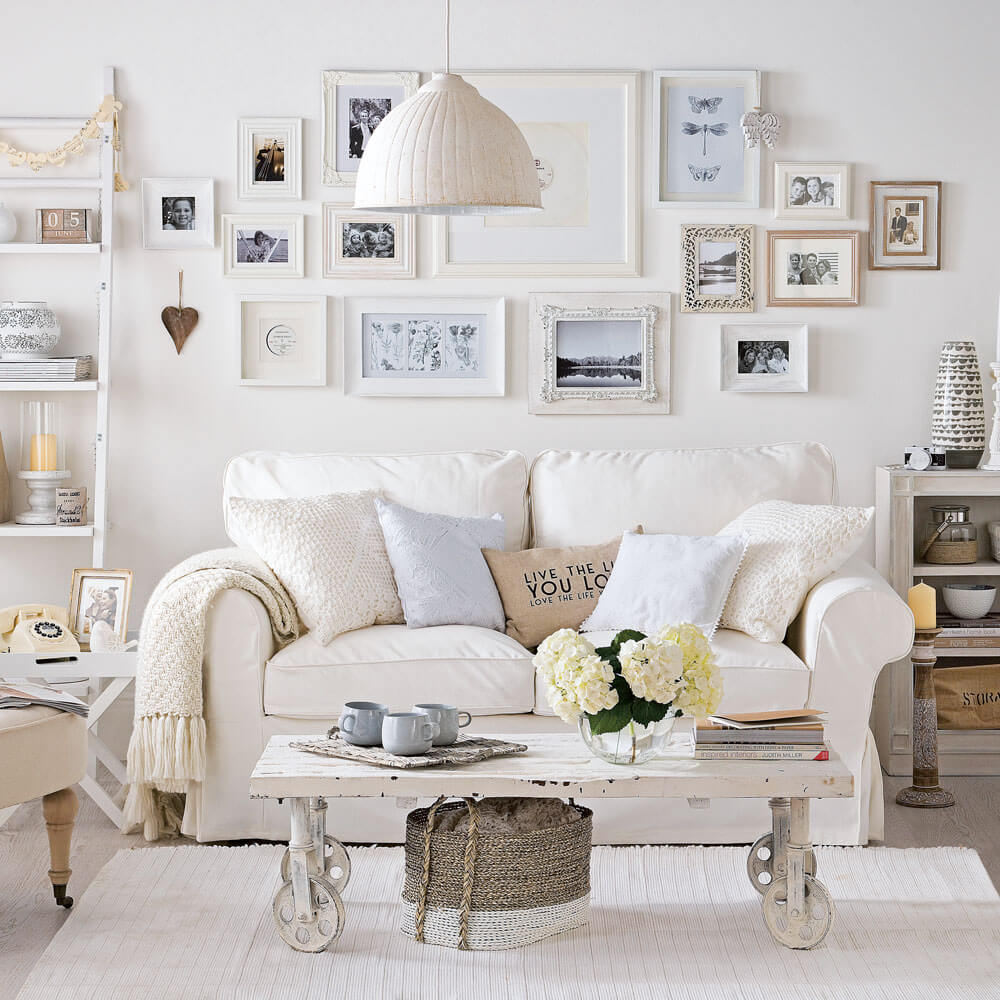 phòng khách đẹp phong cách Shabby Chic