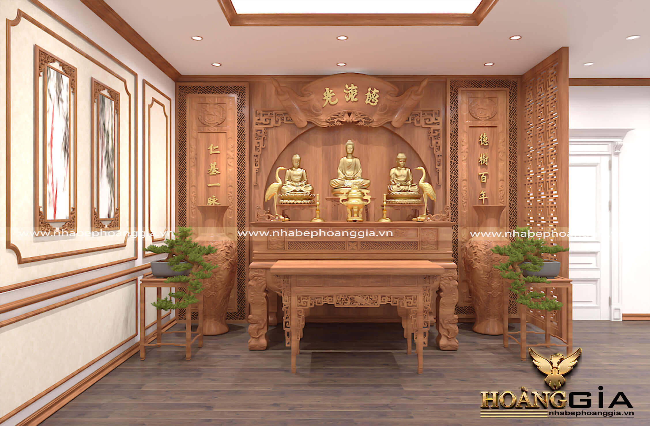 phòng ngủ cạnh phòng thờ