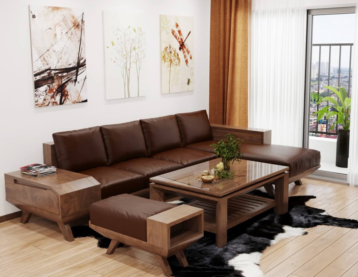 mẫu bàn ghế sofa gỗ phòng khách đẹp