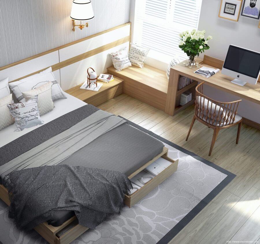 thiết kế phòng ngủ 13m2 với nội thất hiện đại