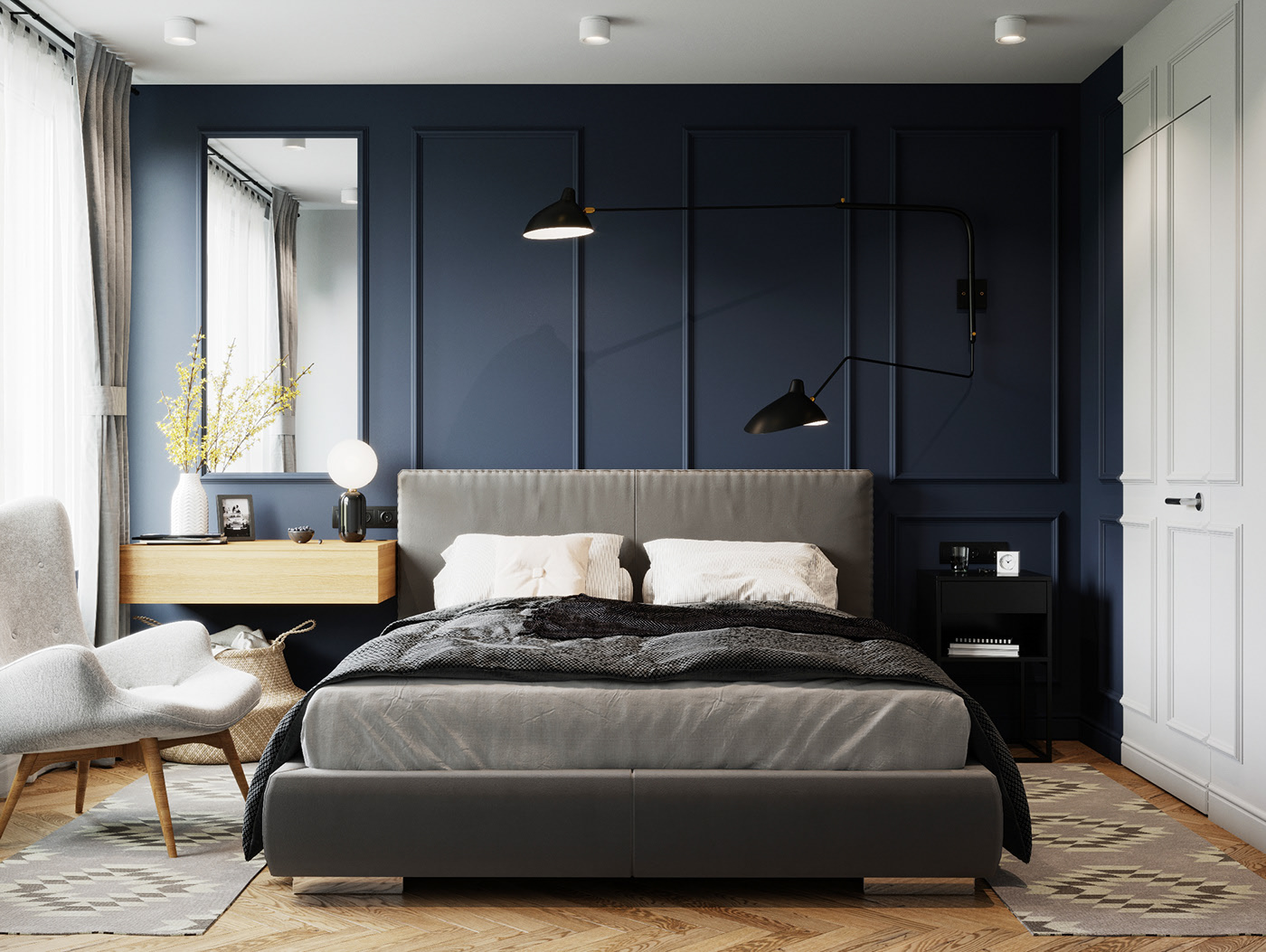 thiết kế căn hộ chung cư 2 phòng ngủ