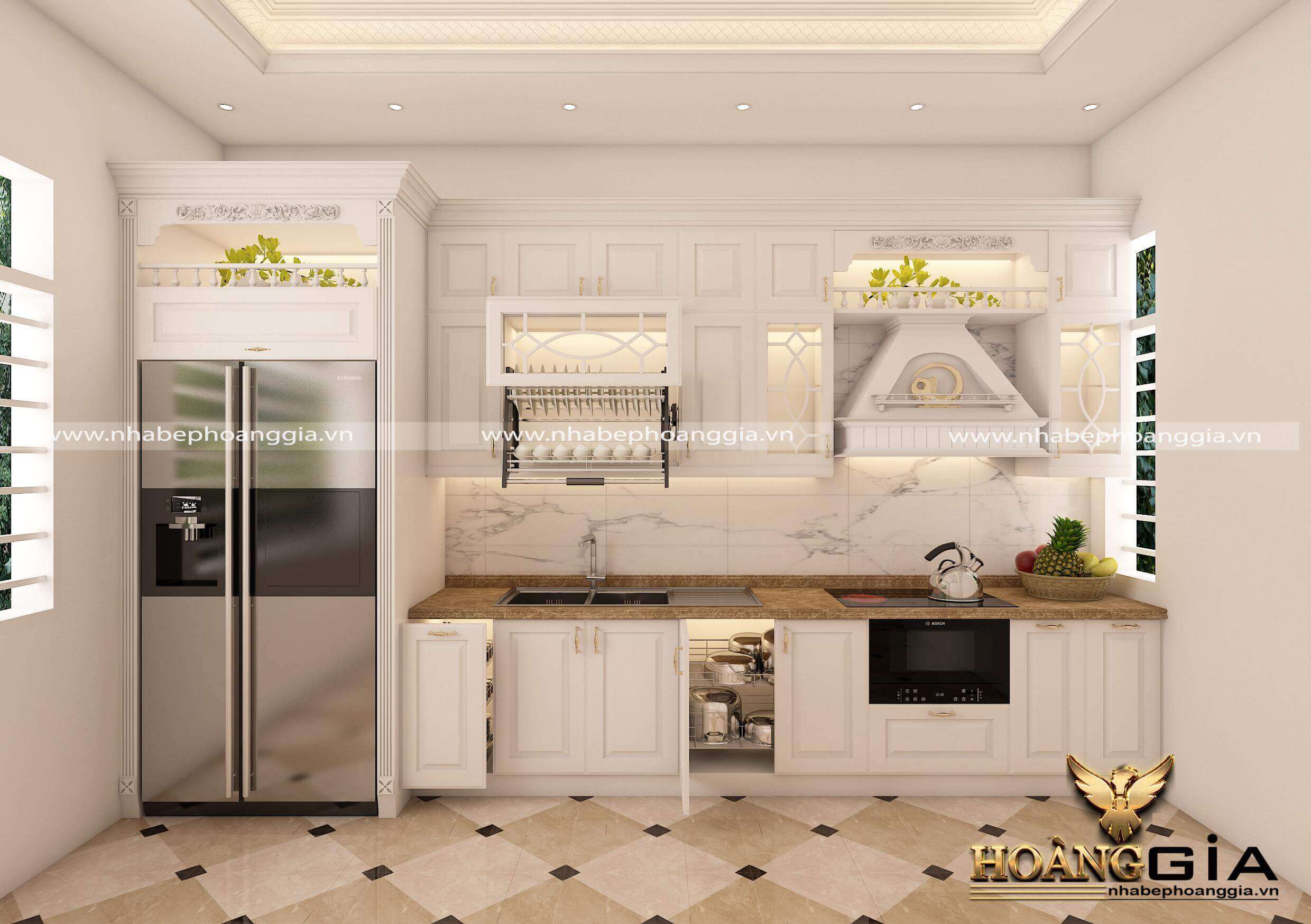 phòng bếp tân cổ điển nhỏ