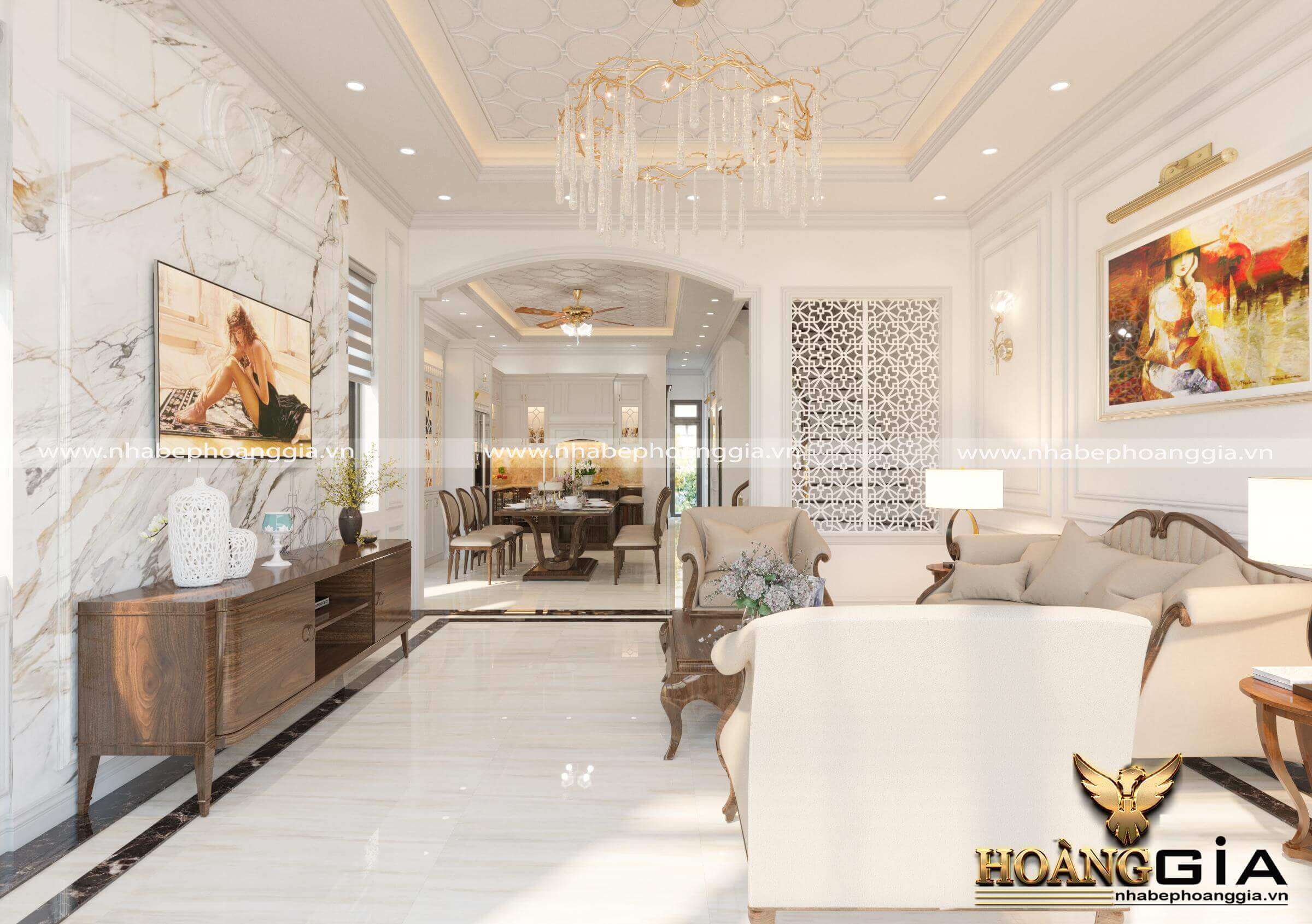 thiết kế nội thất nhà phố tân cổ điển