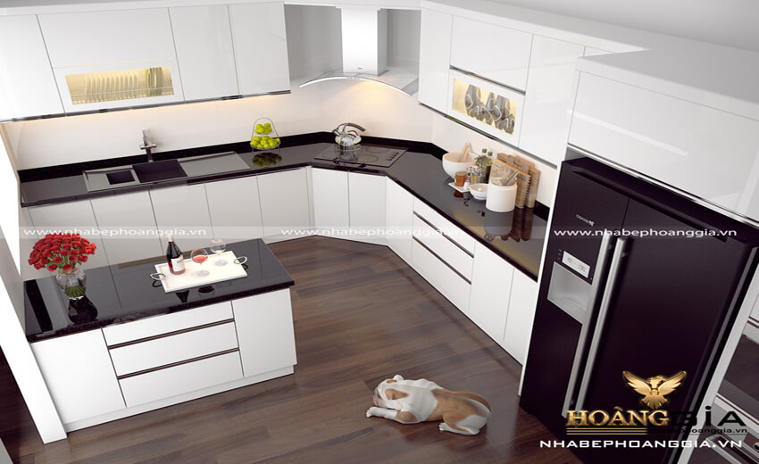thiết kế tủ bếp góc