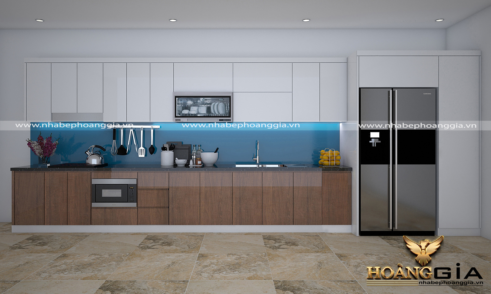 tủ bếp gỗ Veneer