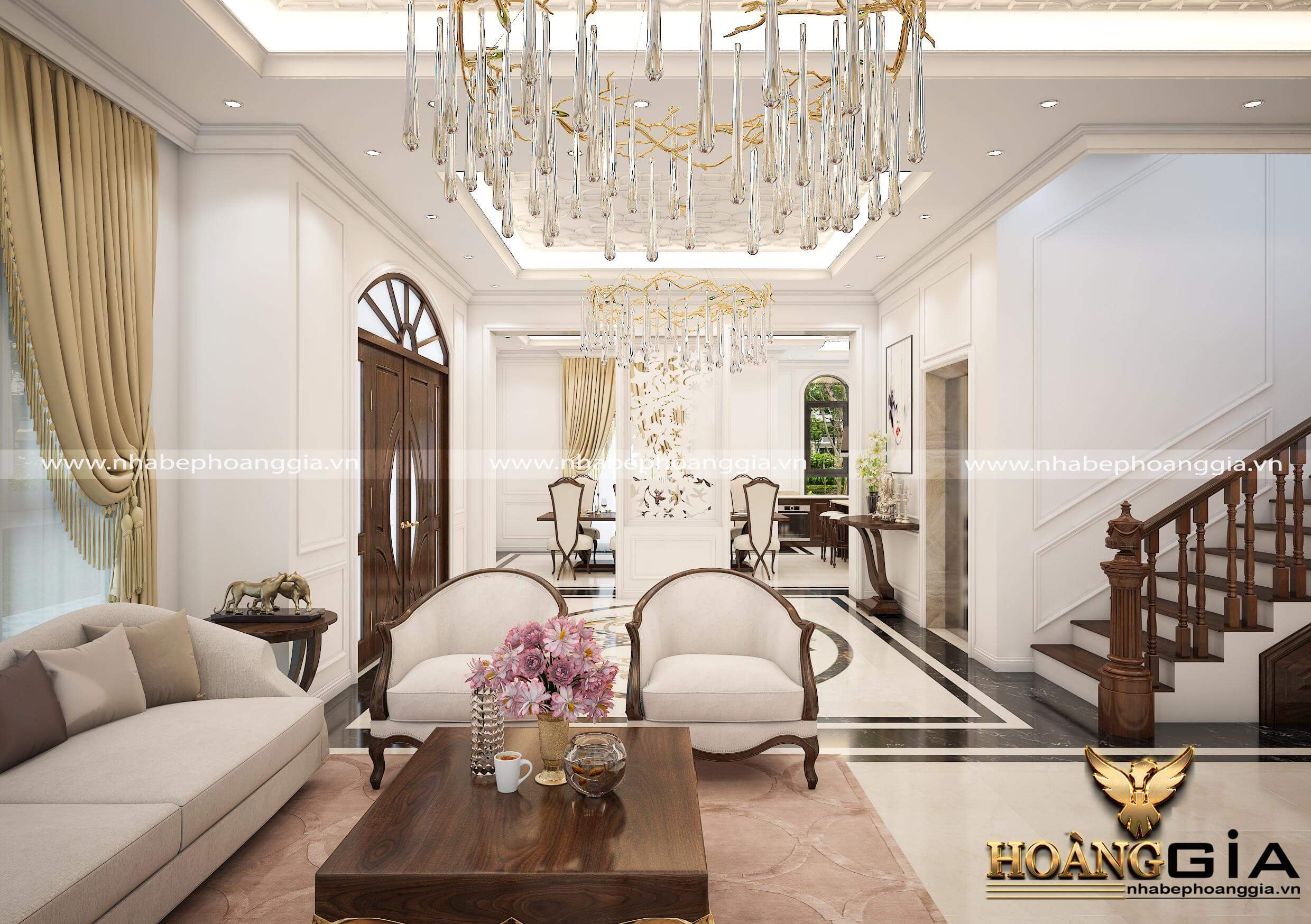 có nên lựa chọn thiết kế nội thất nhà phố tân cổ điển