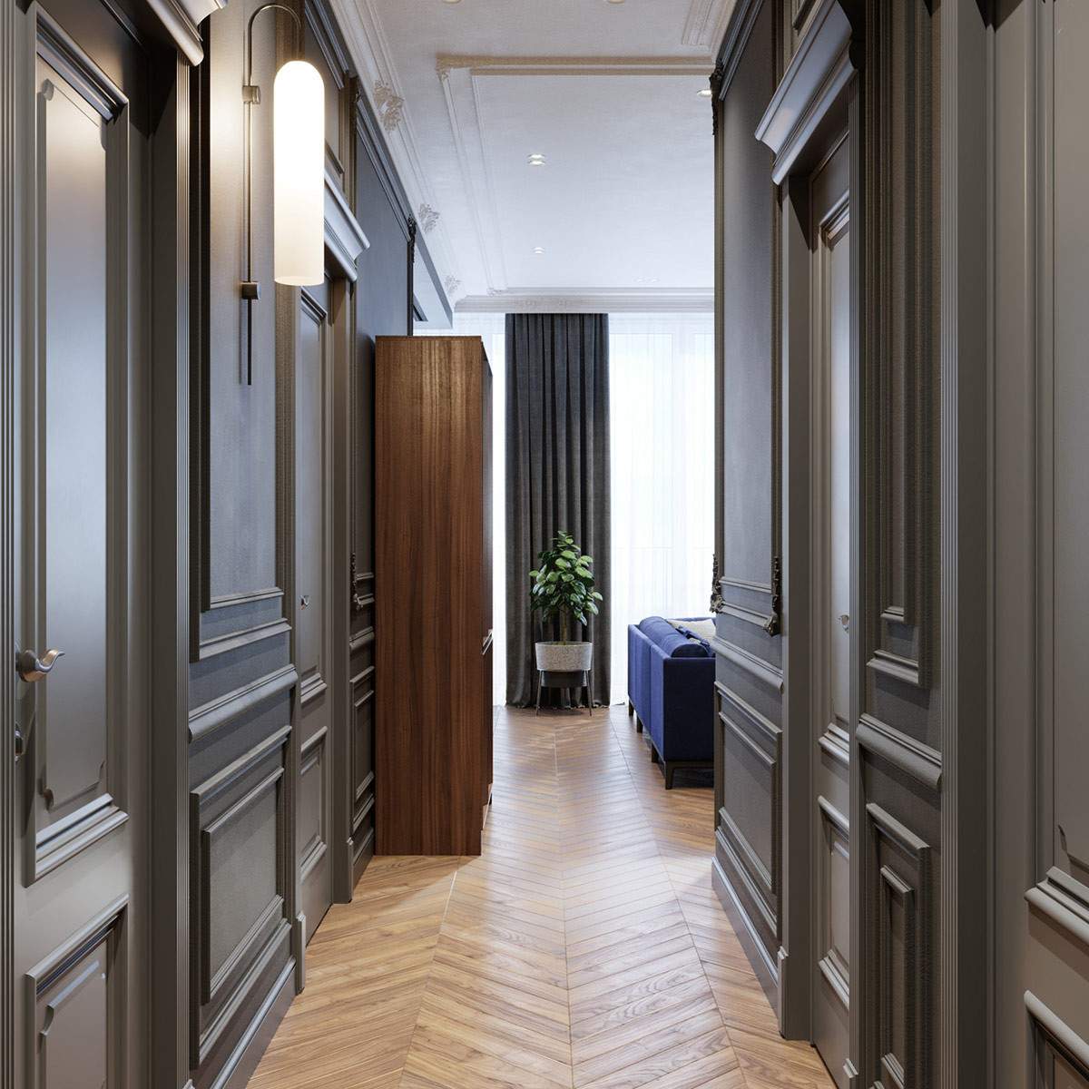 thiết kế căn hộ tân cổ điển 80m2