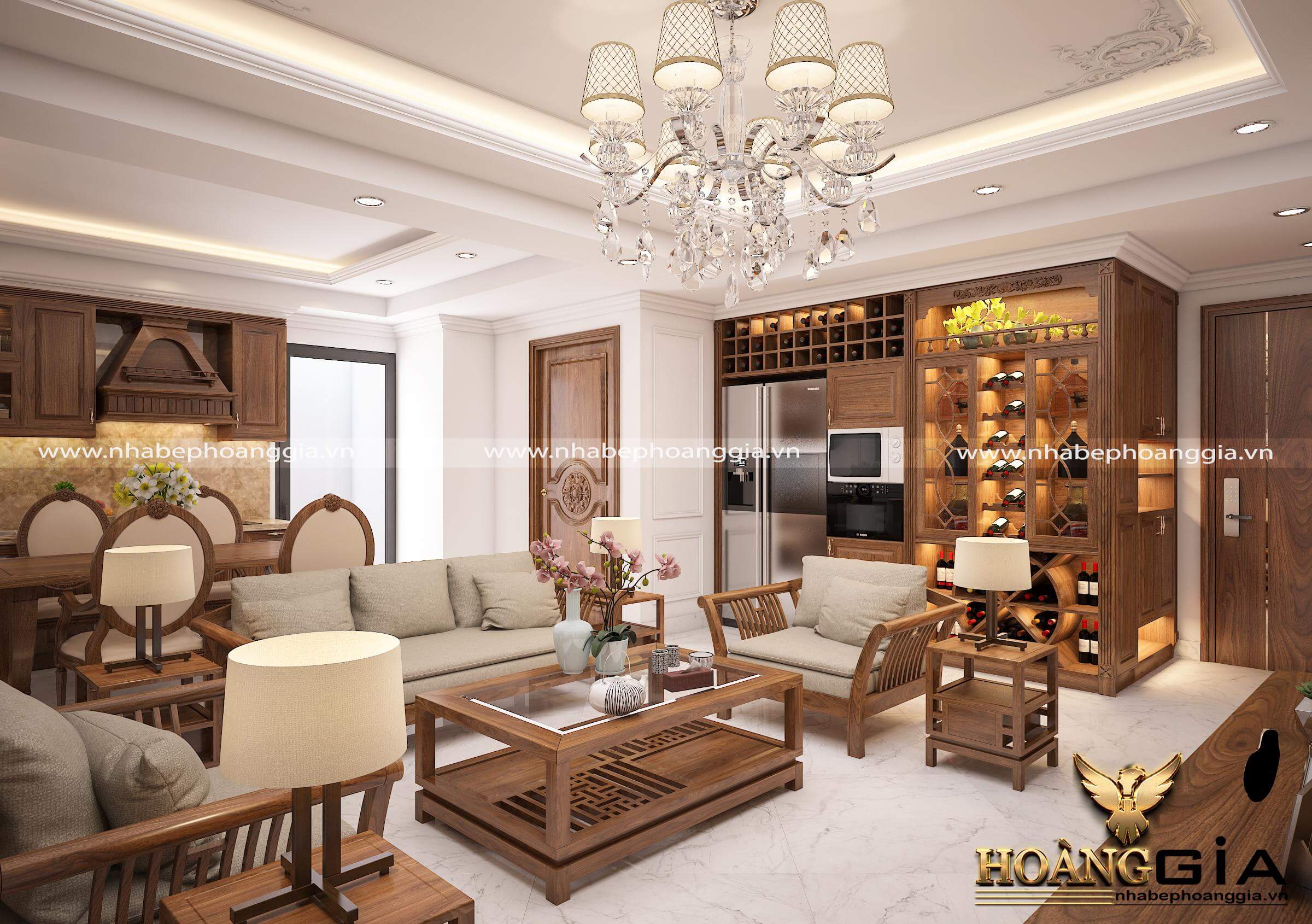 trang trí phòng khách đón tết