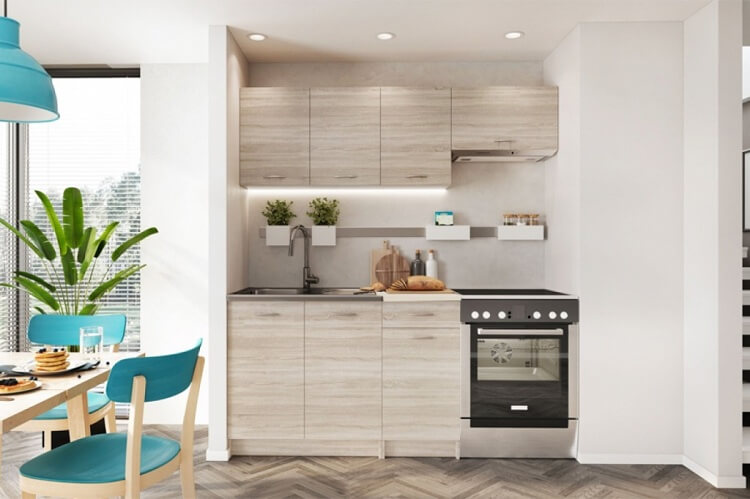 thiết kế tủ bếp âm tường