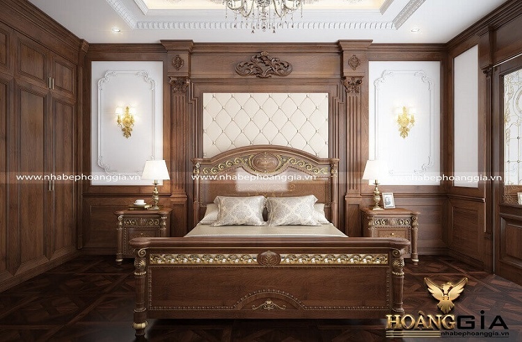 thiết kế thi công nội thất tân cổ điển gỗ gõ đỏ