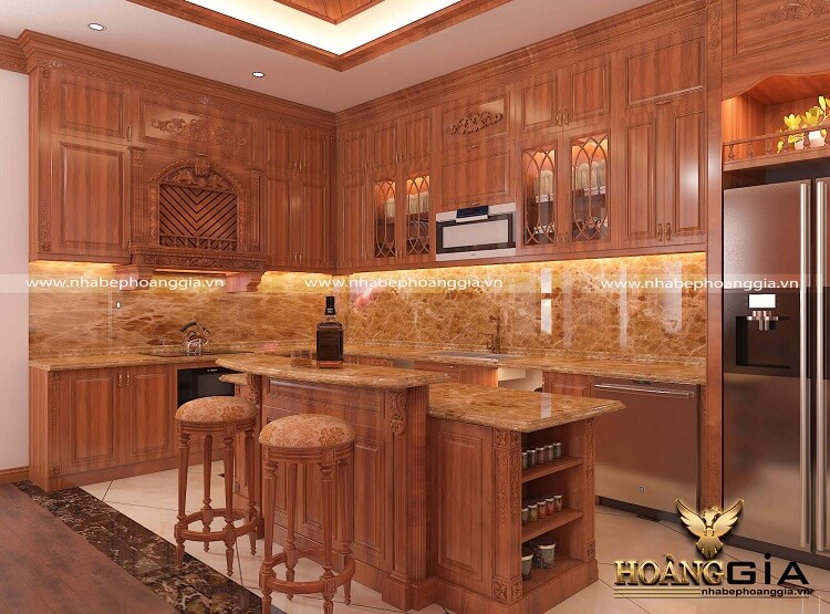 thiết kế tủ bếp tân cổ điển đẹp