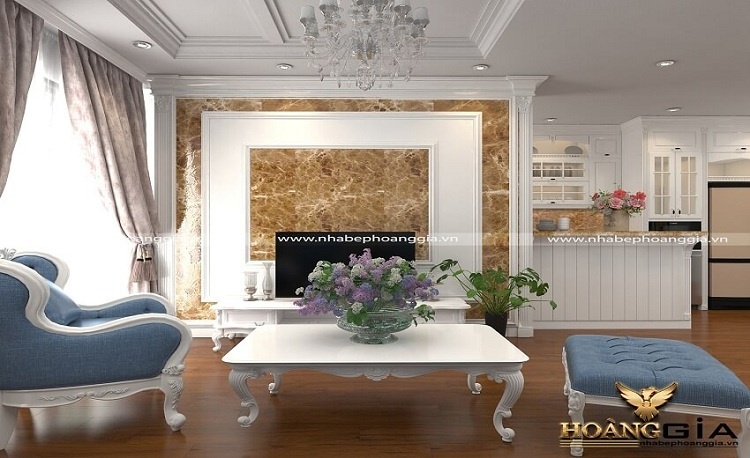 lựa chọn gạch ốp tường phòng khách