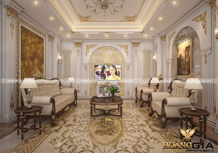 trang trí phòng khách tân cổ điển