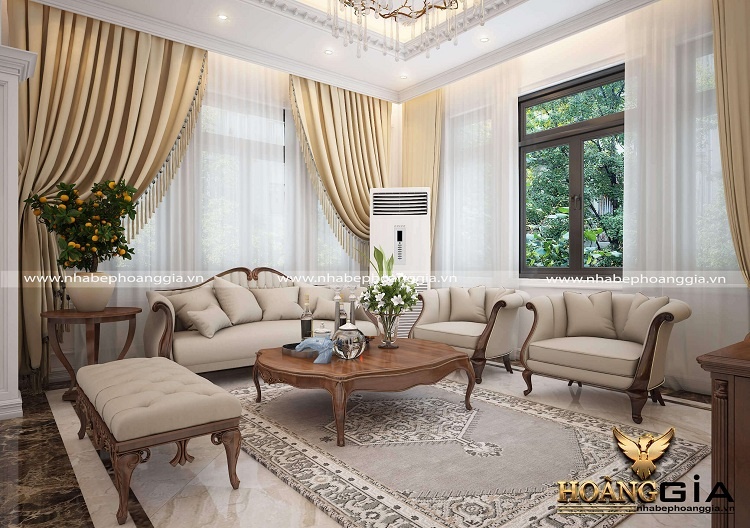trang trí phòng khách tân cổ điển