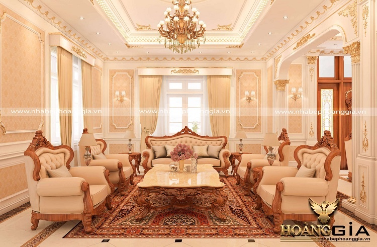 trang trí tường phòng khách tân cổ điển