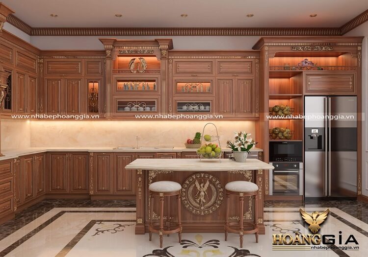 mẫu tủ bếp gỗ đẹp