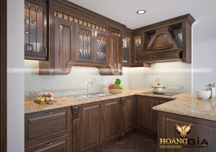 thiết kế tủ bếp tân cổ điển nhà chung cư