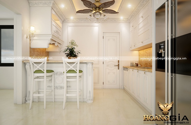 thiết kế tủ bếp tân cổ điển nhà chung cư