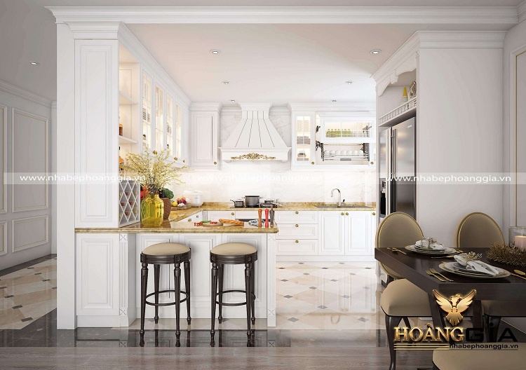 thiết kế tủ bếp tân cổ điển nhà chung cư