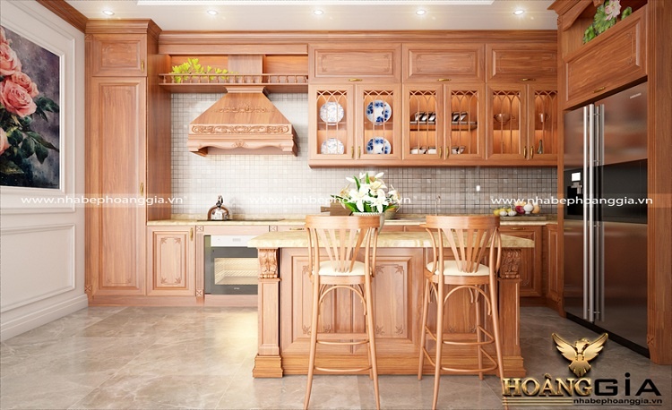 thiết kế tủ bếp tân cổ điển nhà chung cư