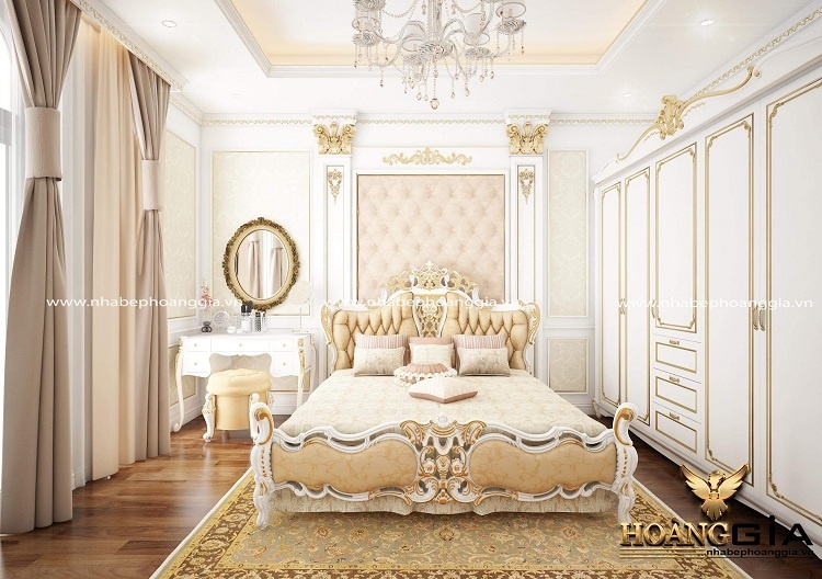 thiết kế phòng ngủ biệt thự tân cổ điển