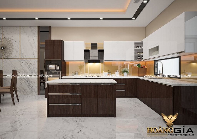 tủ bếp 2 tầng đẹp nhất 2022