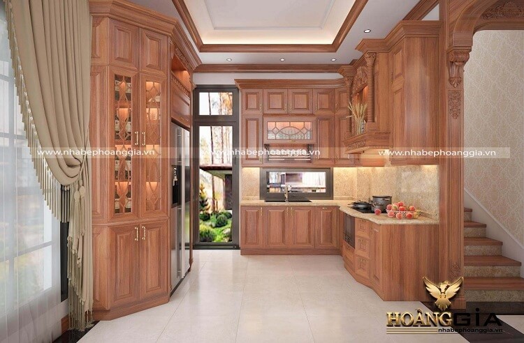 tủ bếp gỗ gõ đỏ tự nhiên số 1 Việt Nam