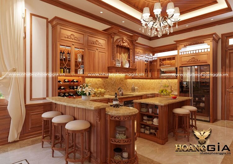 tủ bếp gỗ gõ đỏ tự nhiên số 1 Việt Nam