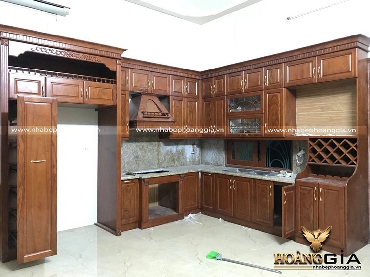 tủ bếp gỗ gõ đỏ tự nhiên số 1 Việt Nam