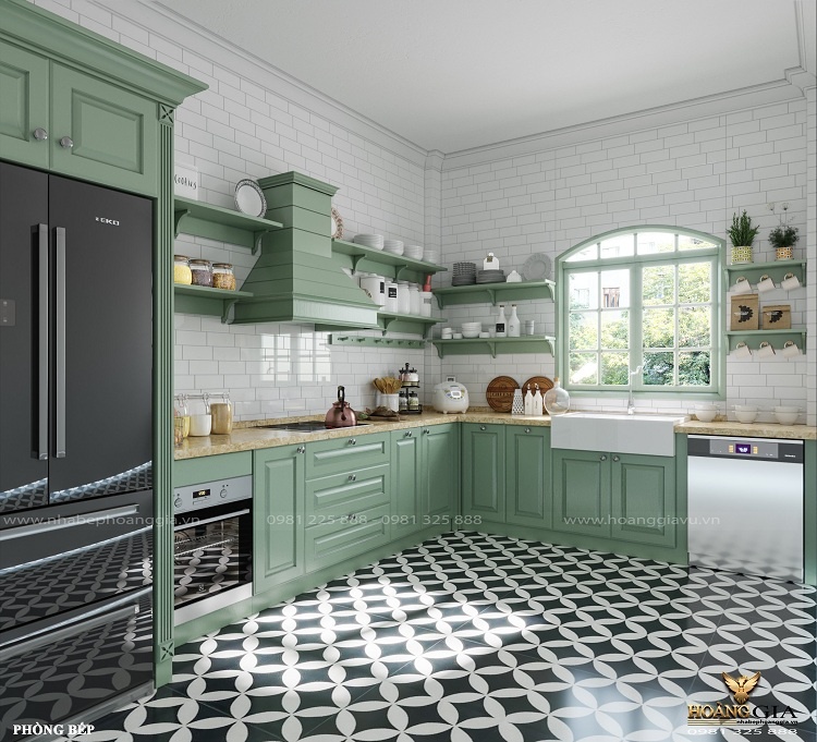 thiết kế phòng bếp 15m2